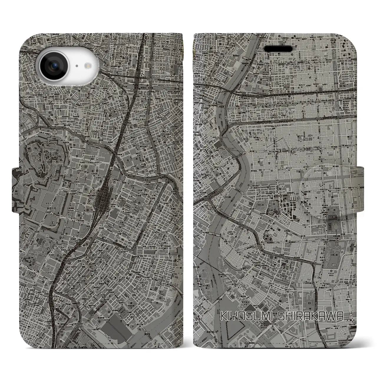 【清澄白河(東京都)】地図柄iPhoneケース(手帳タイプ)