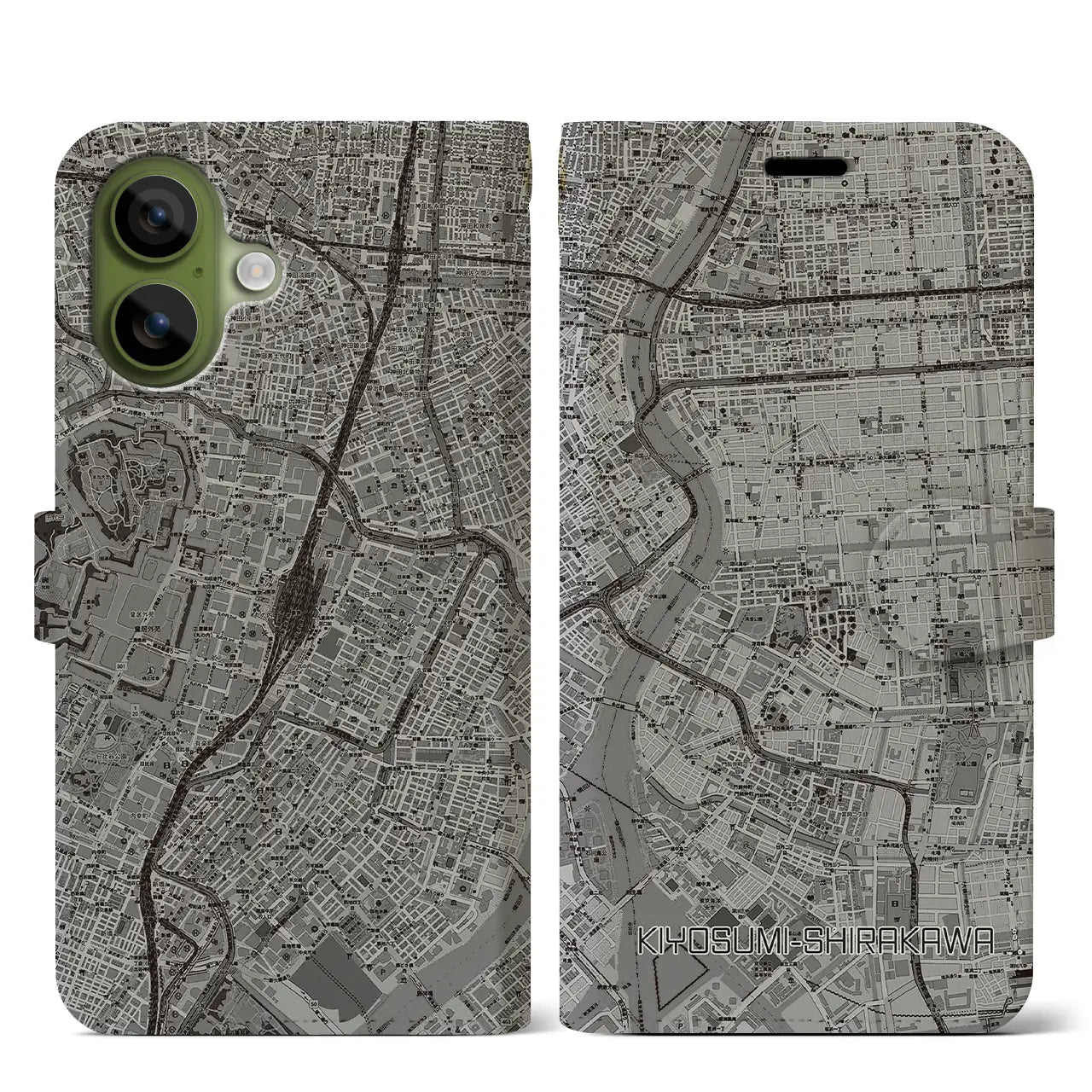 【清澄白河(東京都)】地図柄iPhoneケース(手帳タイプ)