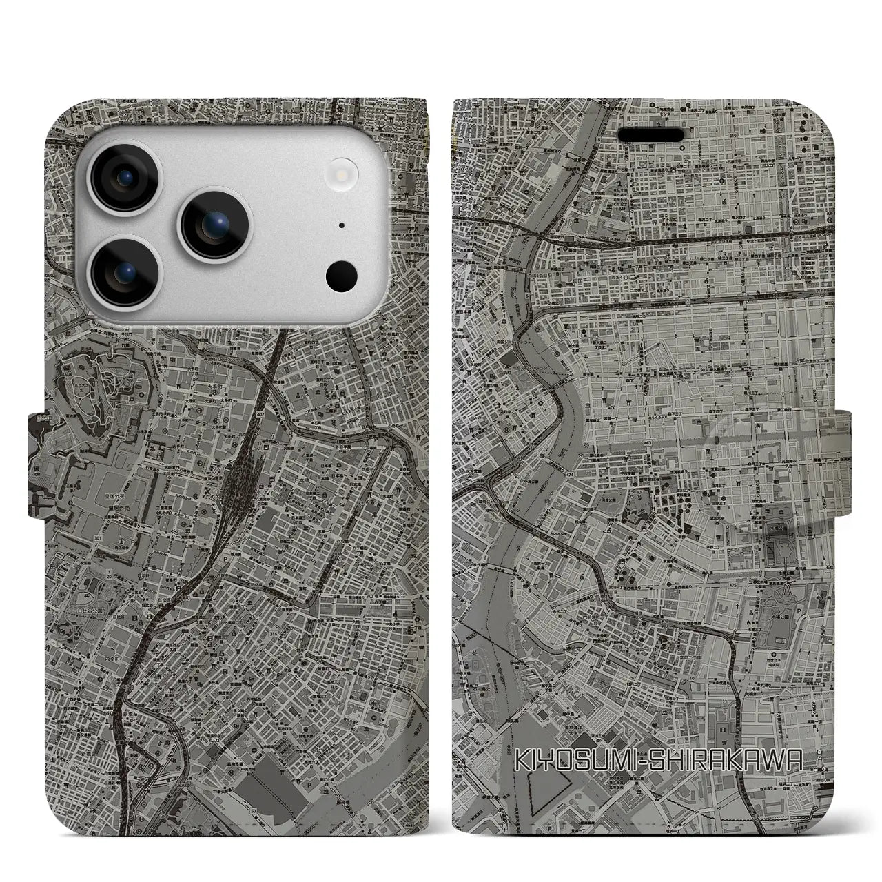 【清澄白河(東京都)】地図柄iPhoneケース(手帳タイプ)