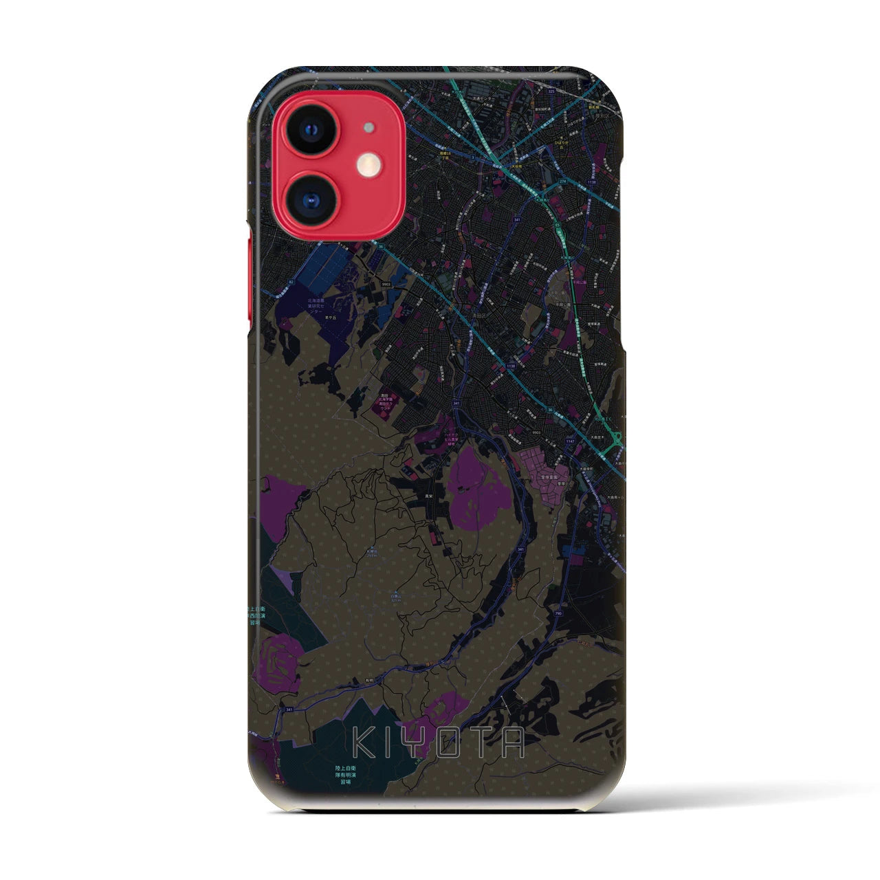 【清田(北海道)】地図柄iPhoneケース(バックカバータイプ)