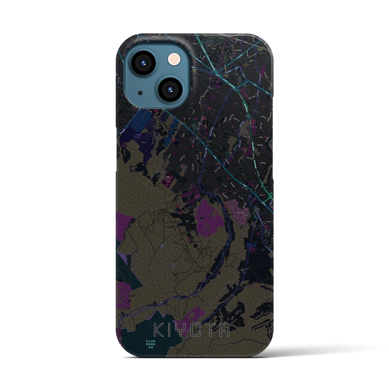 【清田(北海道)】地図柄iPhoneケース(バックカバータイプ)