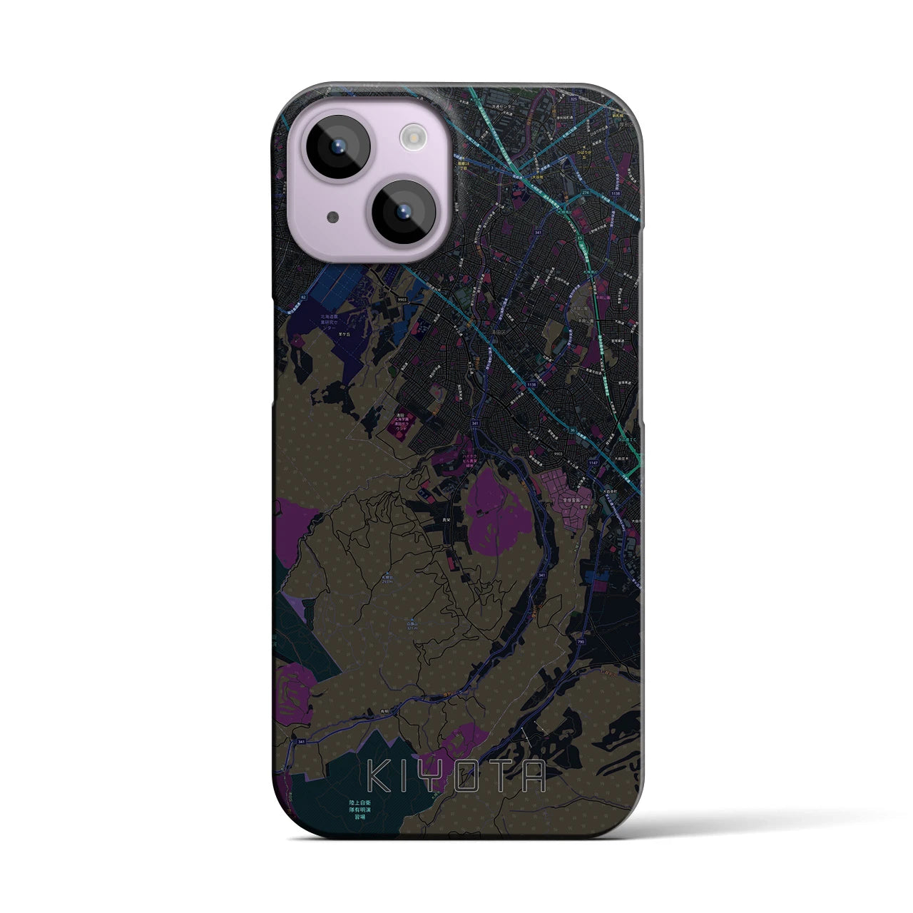 【清田(北海道)】地図柄iPhoneケース(バックカバータイプ)