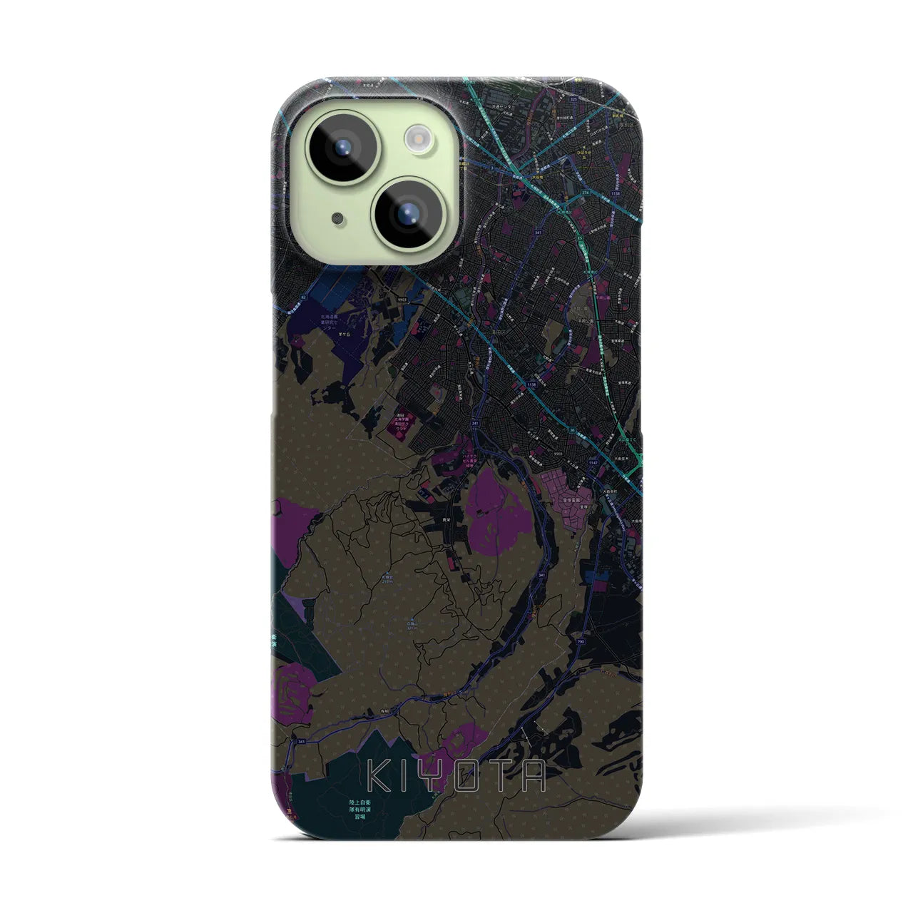 【清田(北海道)】地図柄iPhoneケース(バックカバータイプ)