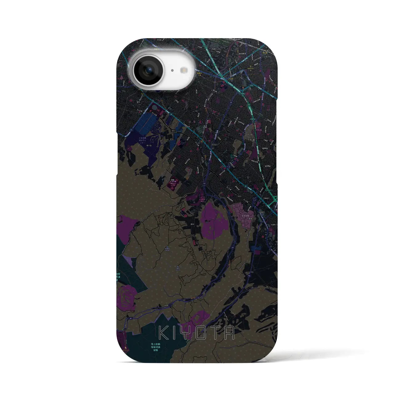 【清田(北海道)】地図柄iPhoneケース(バックカバータイプ)