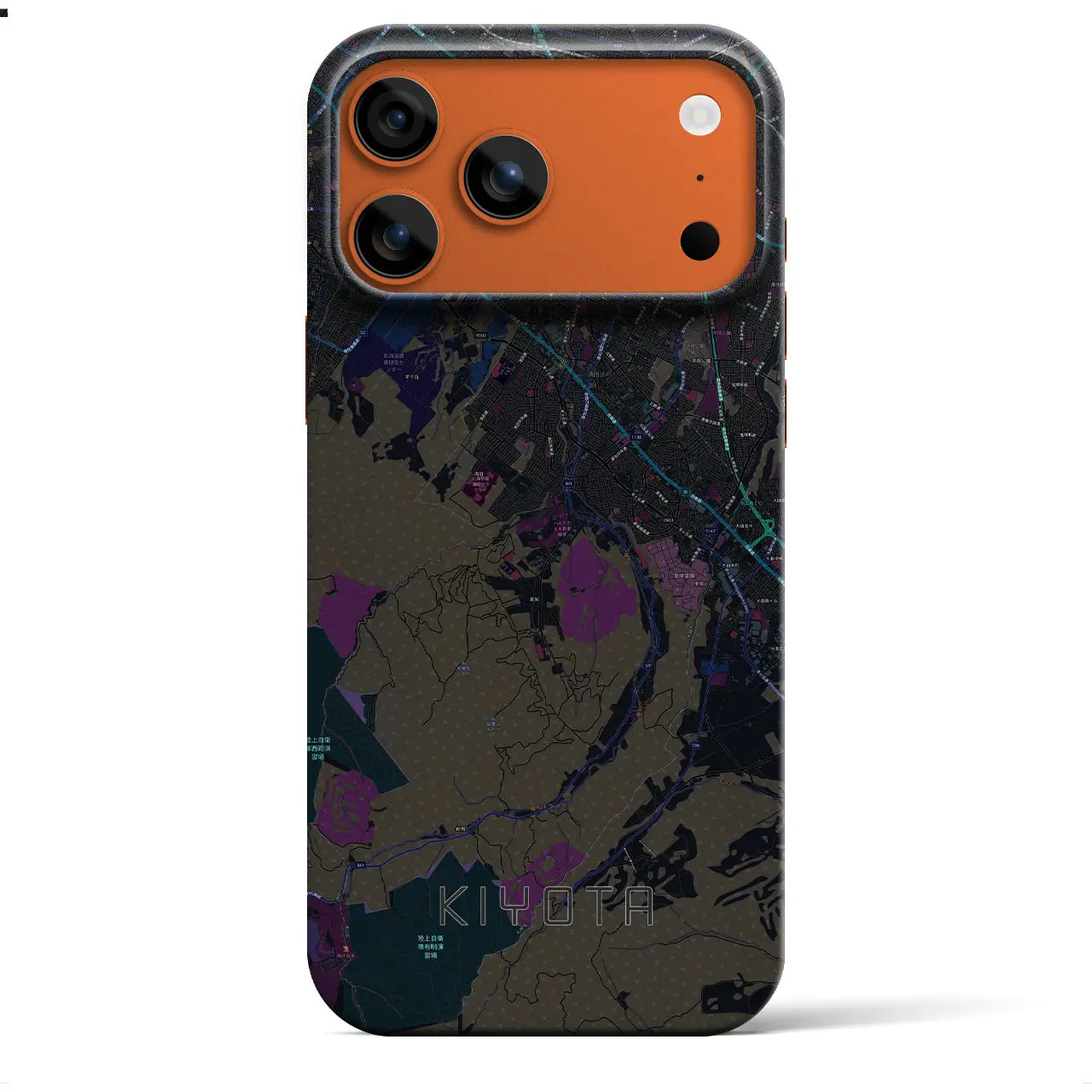 【清田(北海道)】地図柄iPhoneケース(バックカバータイプ)