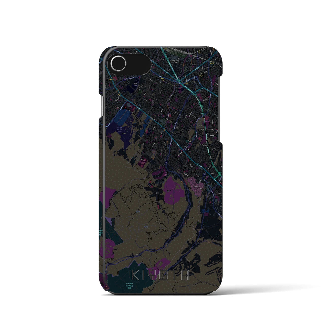 【清田(北海道)】地図柄iPhoneケース(バックカバータイプ)
