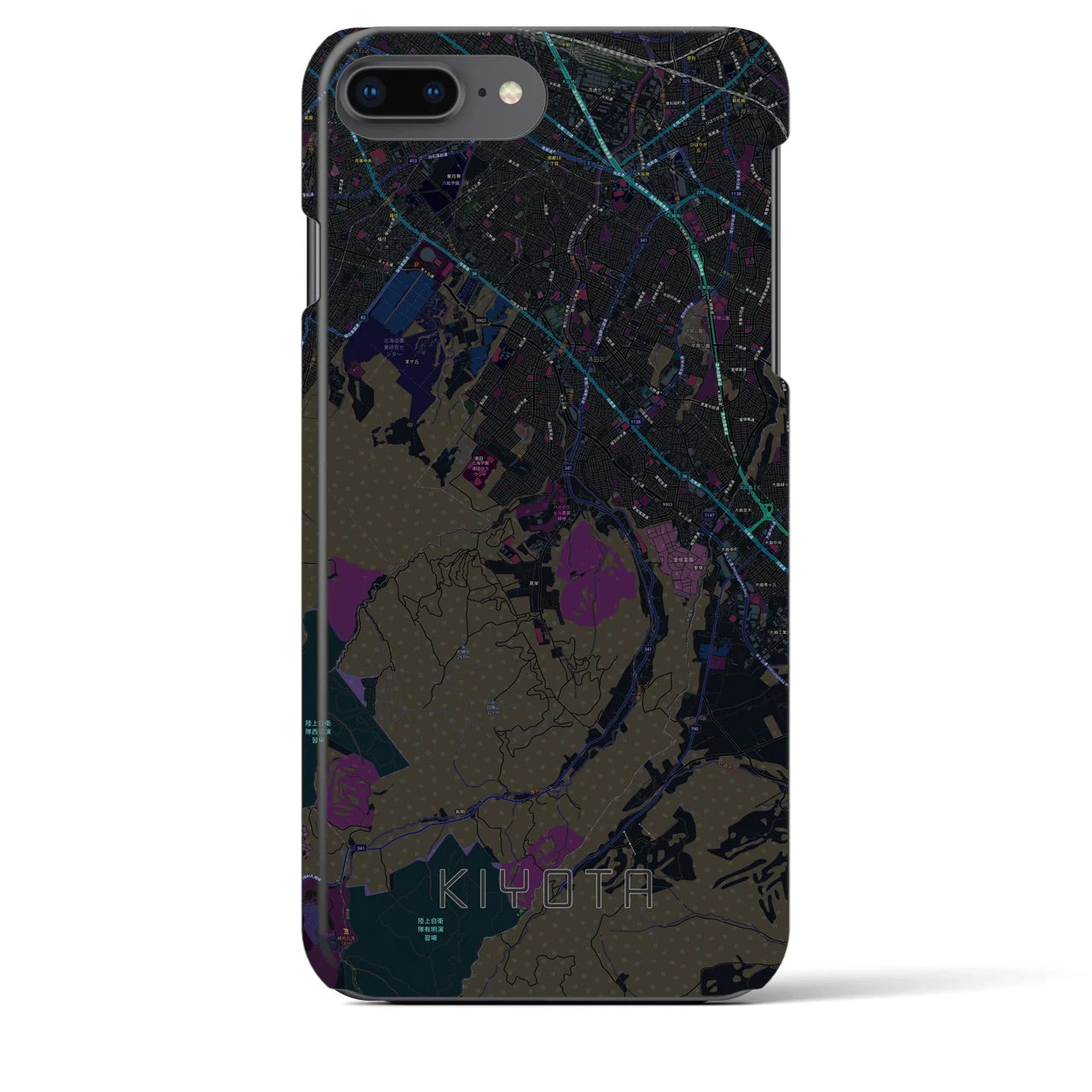 【清田(北海道)】地図柄iPhoneケース(バックカバータイプ)