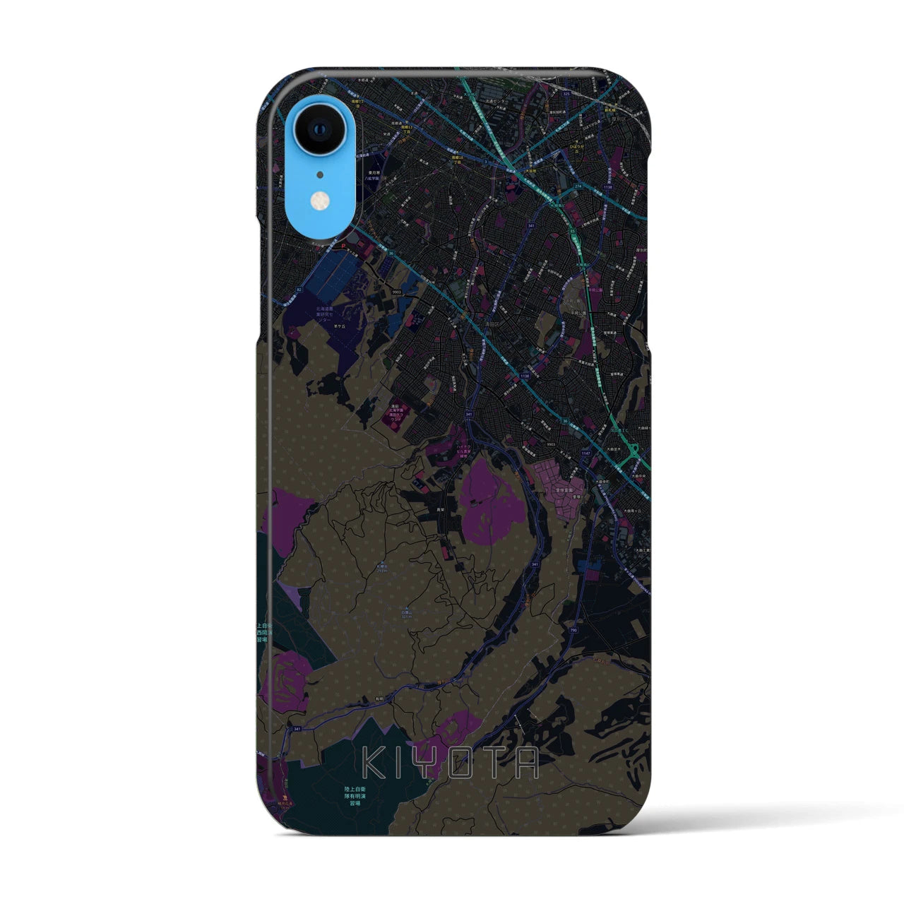 【清田(北海道)】地図柄iPhoneケース(バックカバータイプ)