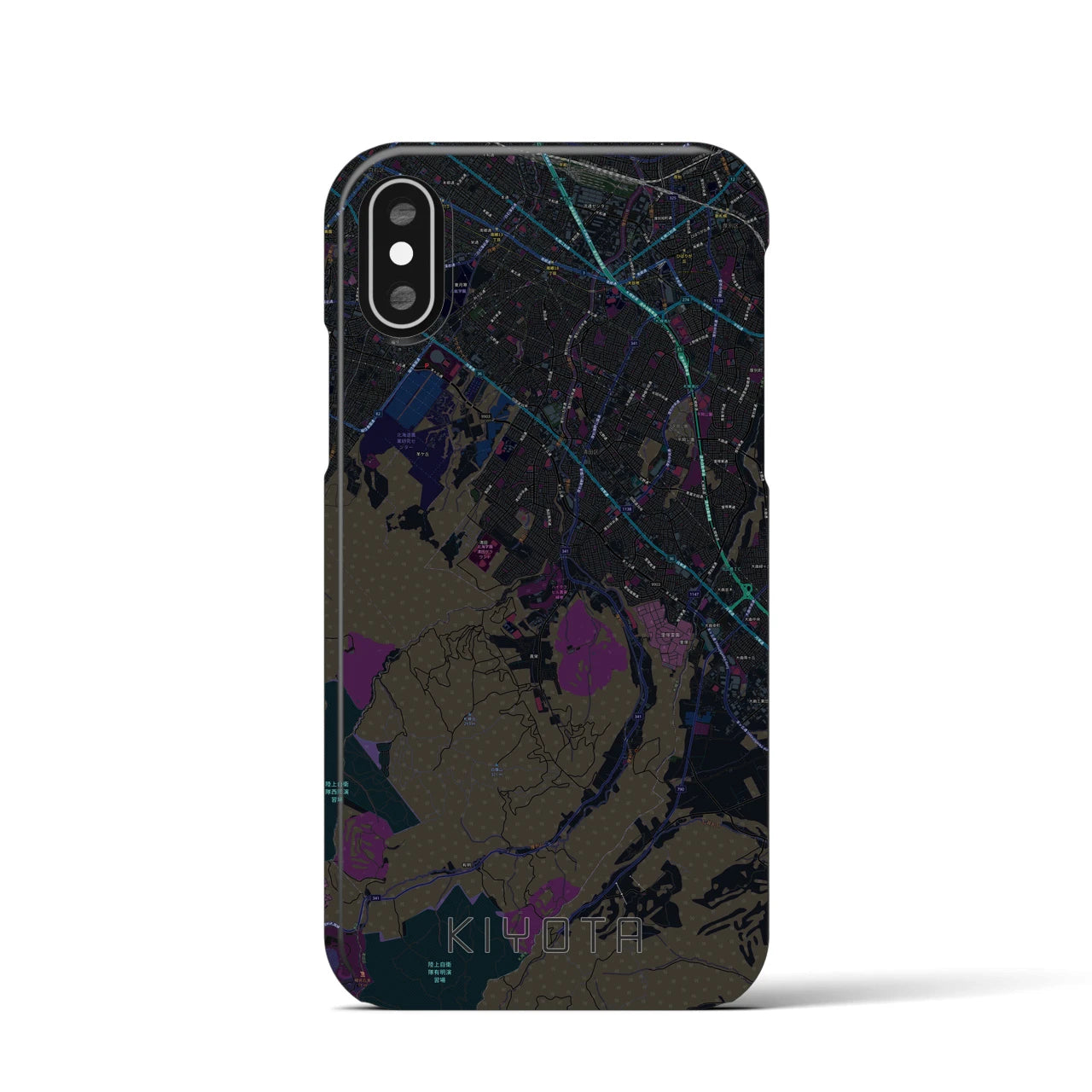 【清田(北海道)】地図柄iPhoneケース(バックカバータイプ)