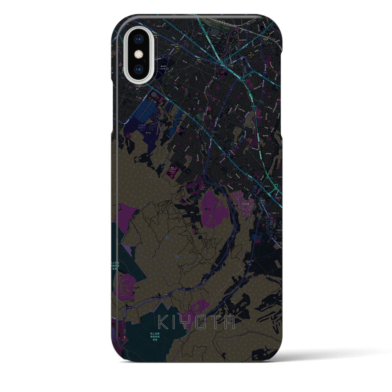 【清田(北海道)】地図柄iPhoneケース(バックカバータイプ)