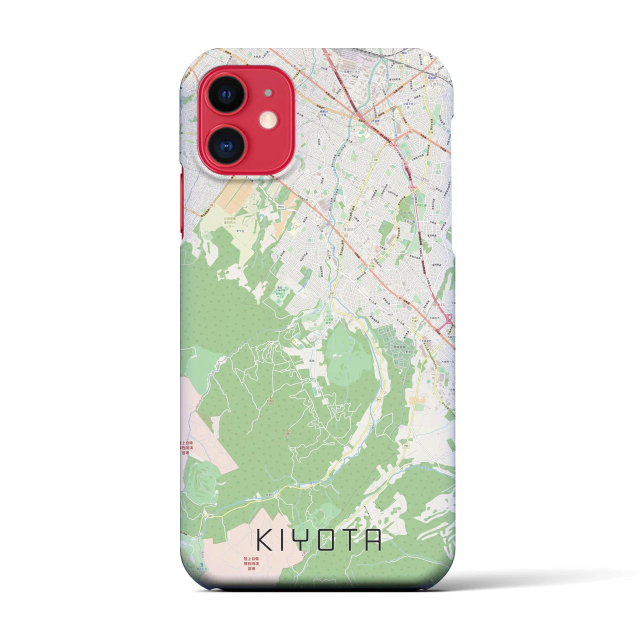 【清田(北海道)】地図柄iPhoneケース(バックカバータイプ)