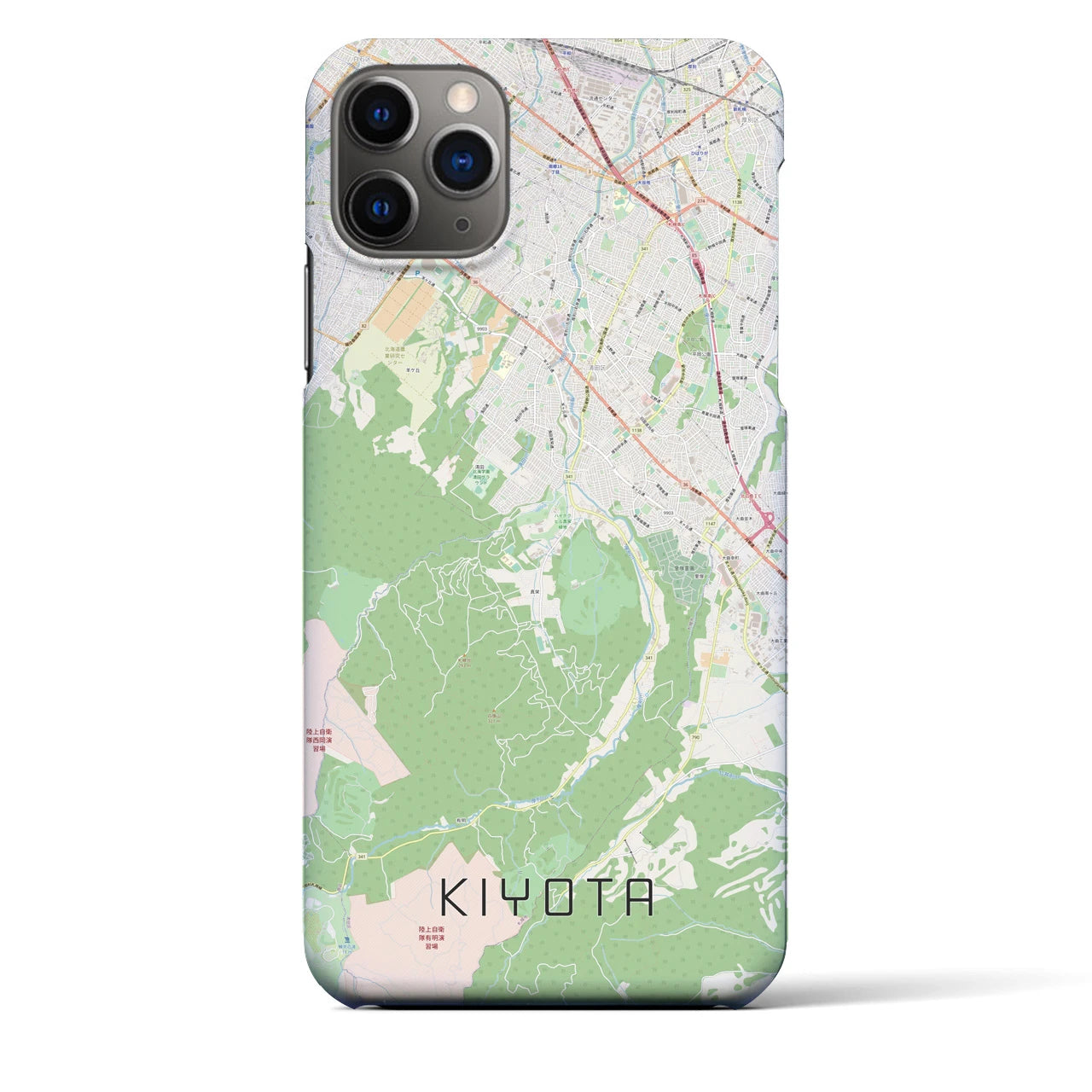 【清田(北海道)】地図柄iPhoneケース(バックカバータイプ)