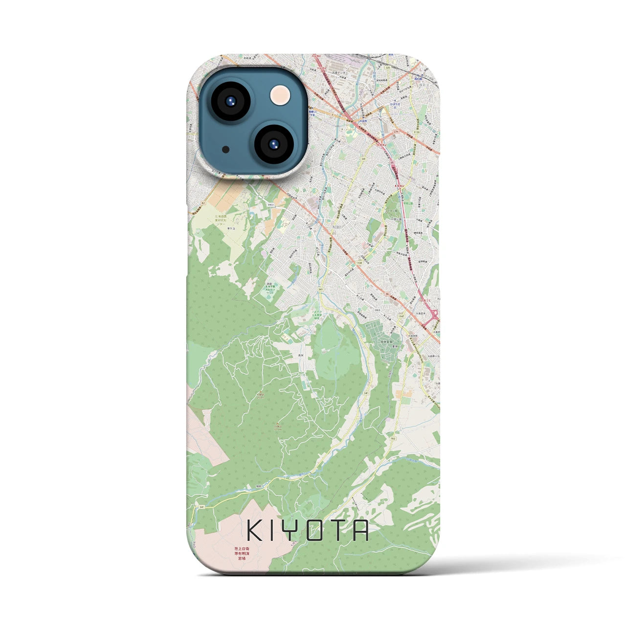 【清田(北海道)】地図柄iPhoneケース(バックカバータイプ)