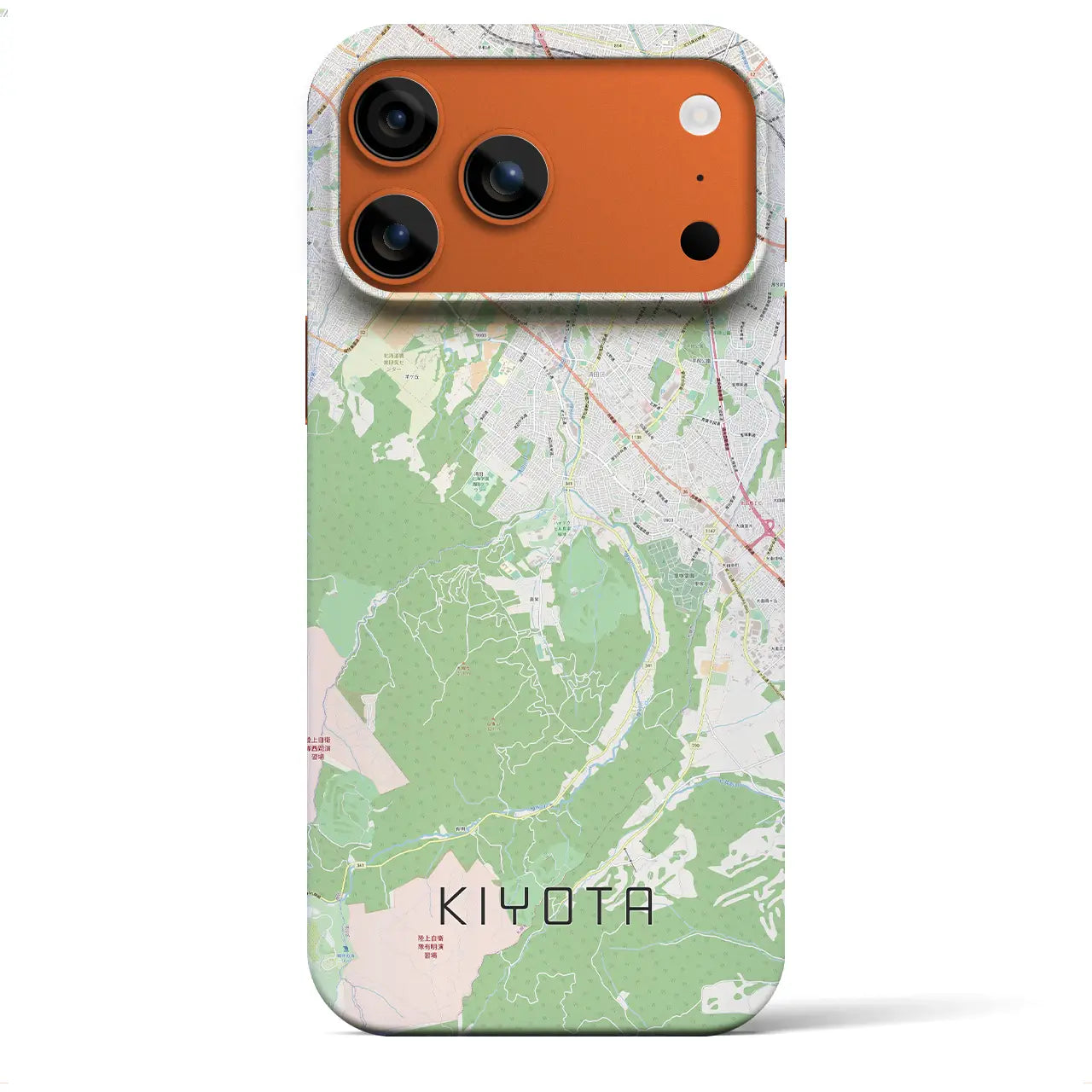 【清田(北海道)】地図柄iPhoneケース(バックカバータイプ)ブラック・iPhone 17 Pro Max 用