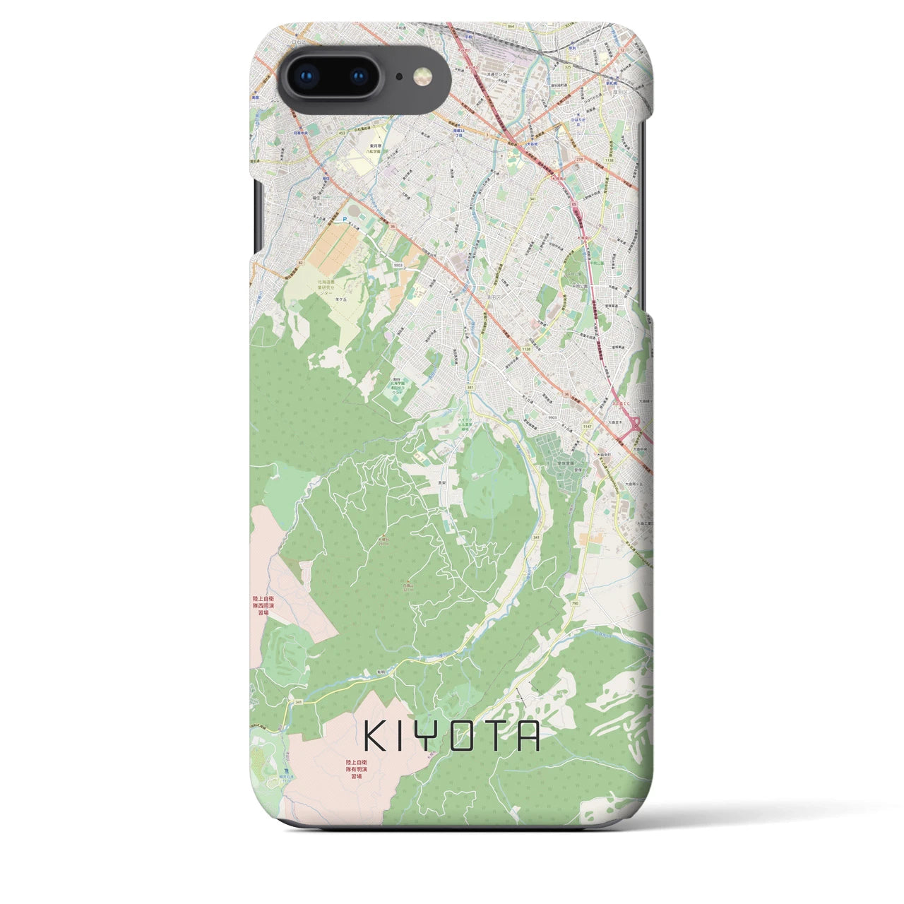 【清田(北海道)】地図柄iPhoneケース(バックカバータイプ)