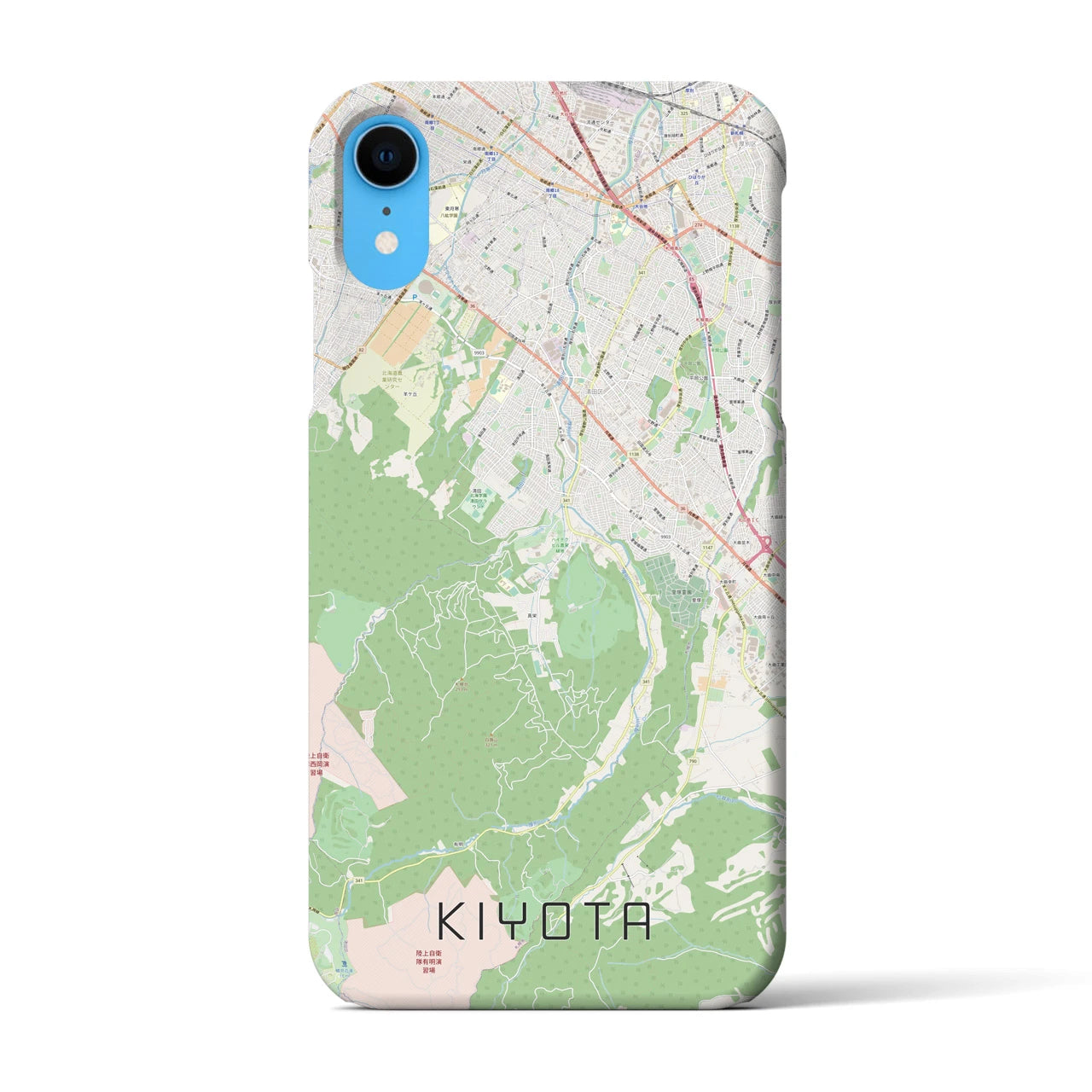 【清田(北海道)】地図柄iPhoneケース(バックカバータイプ)