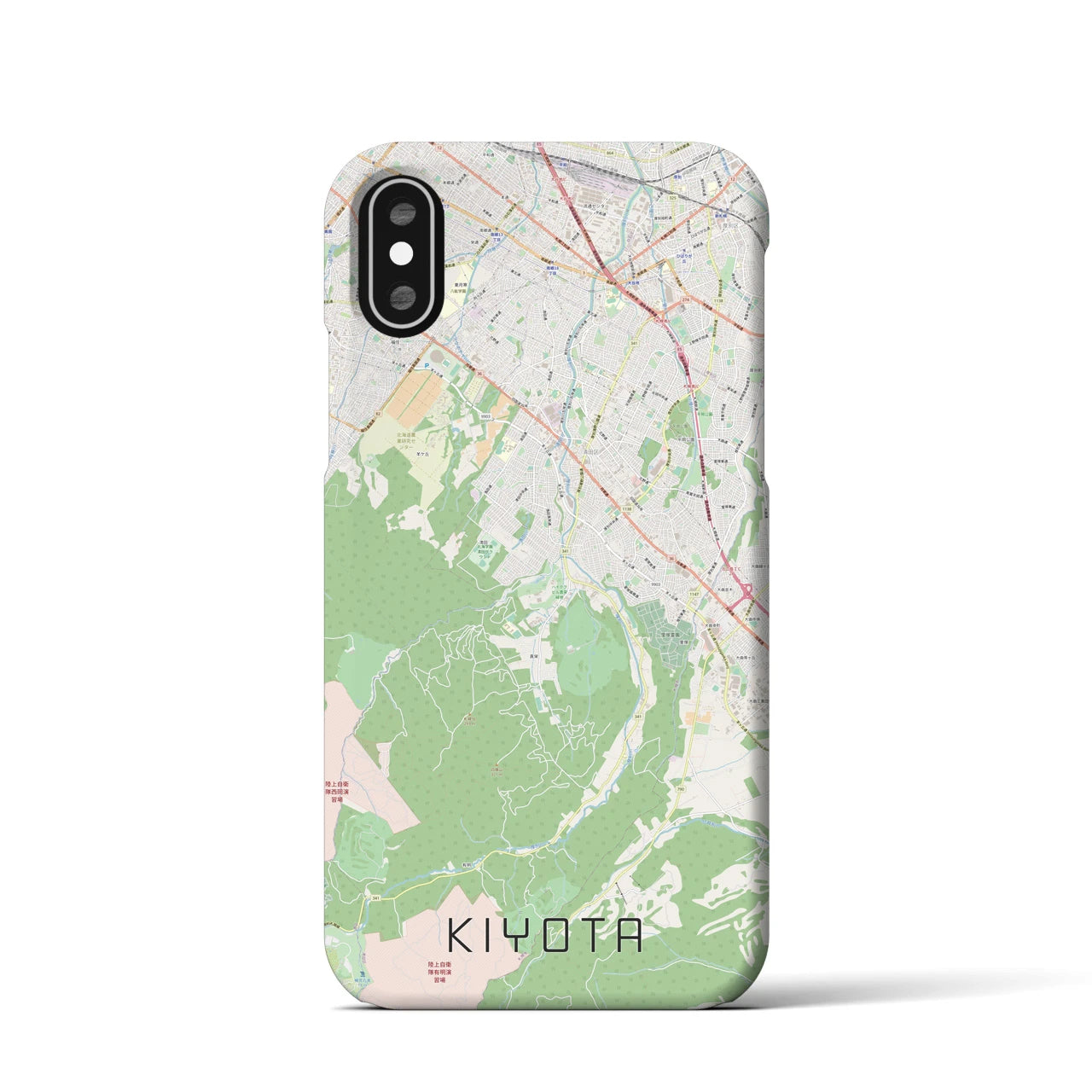 【清田(北海道)】地図柄iPhoneケース(バックカバータイプ)
