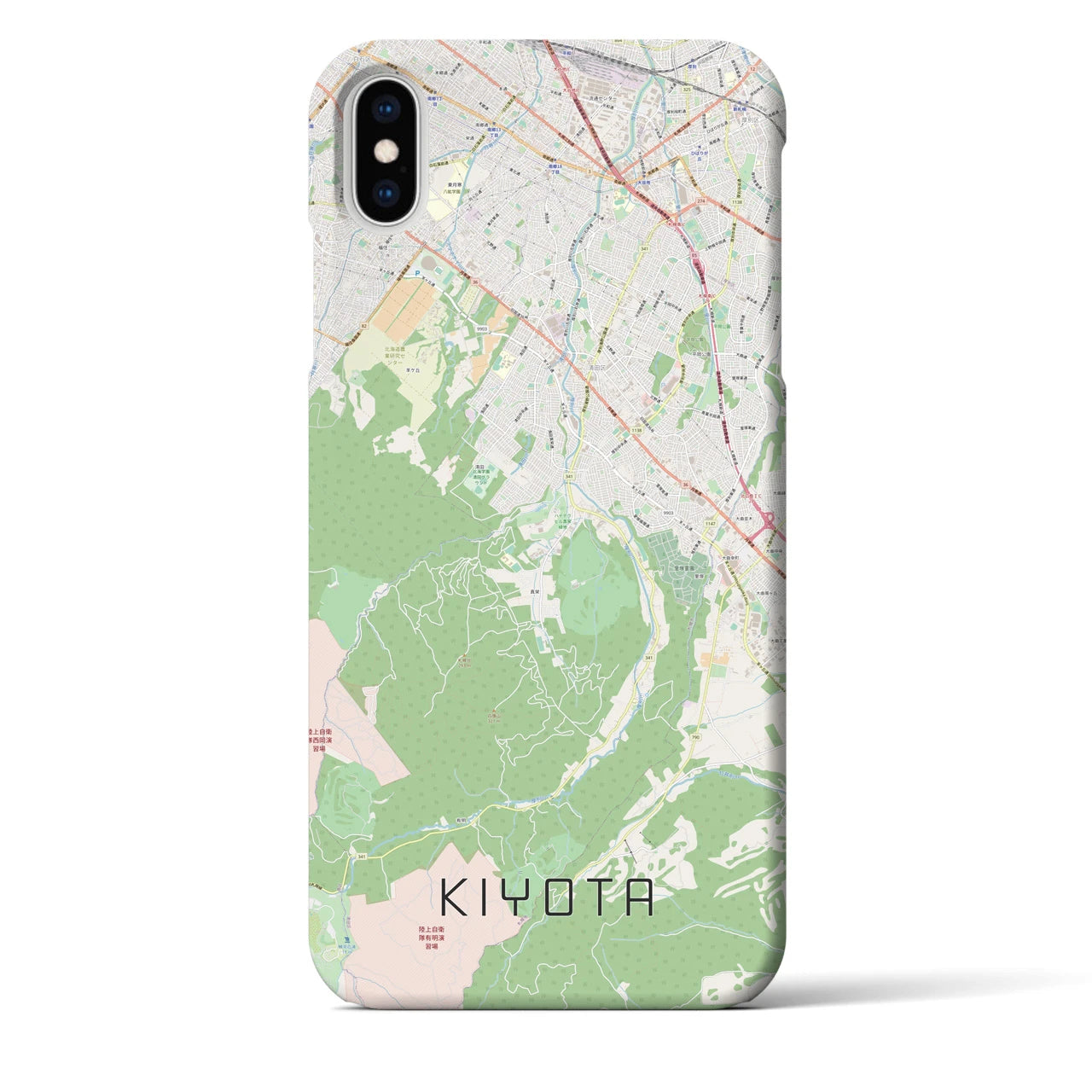 【清田(北海道)】地図柄iPhoneケース(バックカバータイプ)