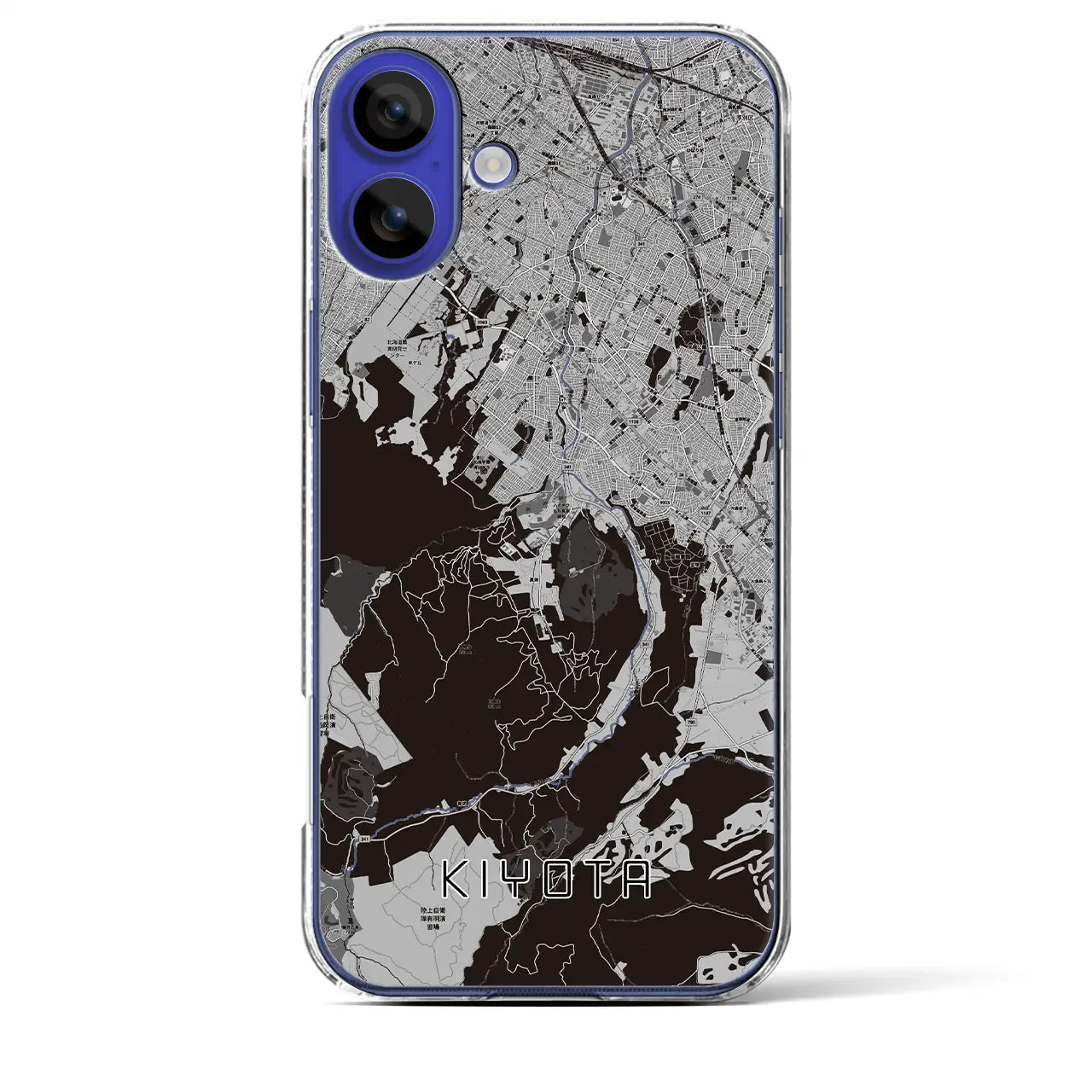【清田(北海道)】地図柄iPhoneケース(クリアタイプ)