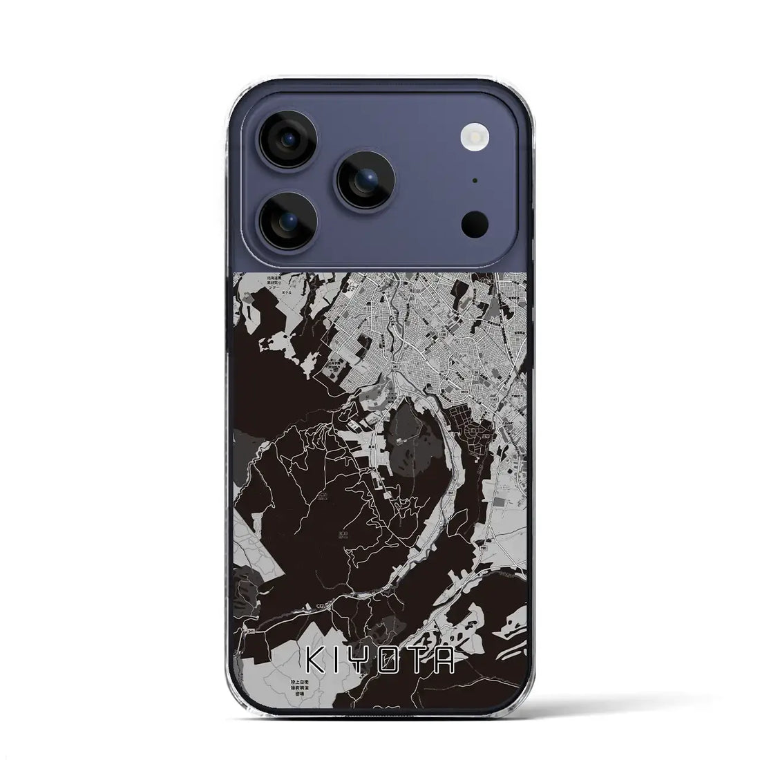 【清田(北海道)】地図柄iPhoneケース(クリアタイプ)