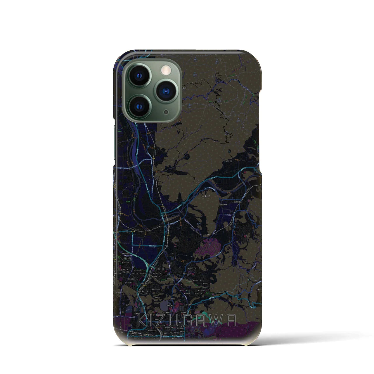 【木津川(京都府)】地図柄iPhoneケース(バックカバータイプ)