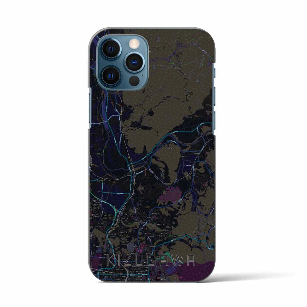 【木津川(京都府)】地図柄iPhoneケース(バックカバータイプ)