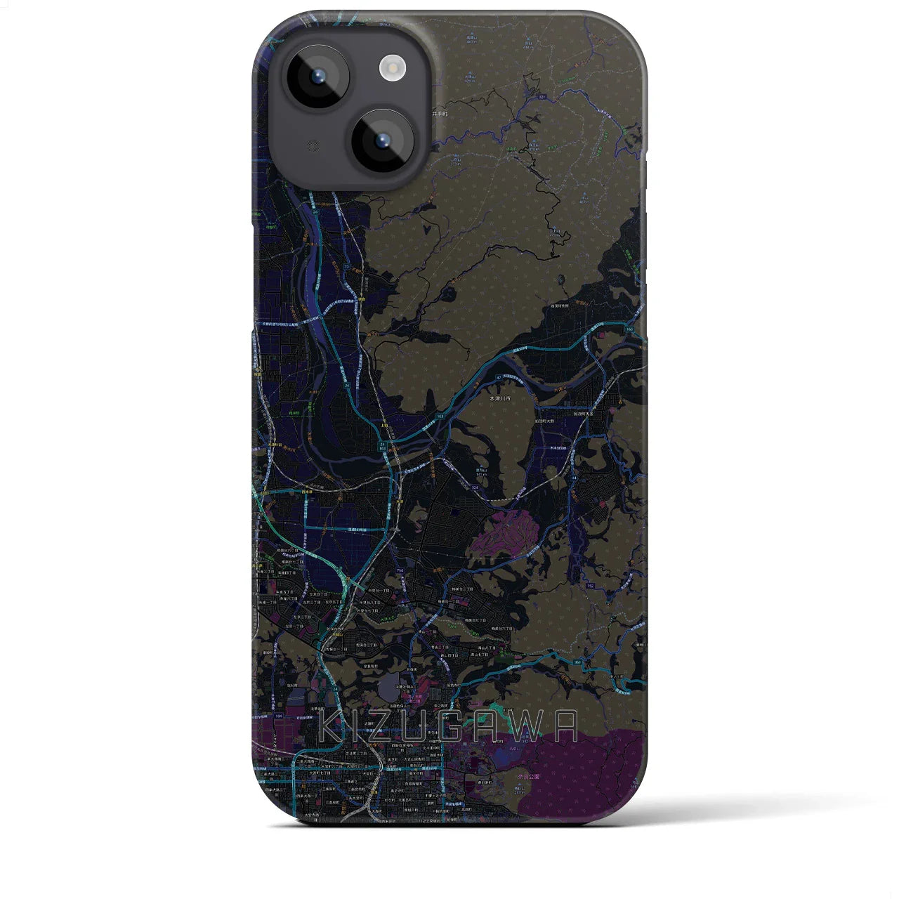 【木津川(京都府)】地図柄iPhoneケース(バックカバータイプ)