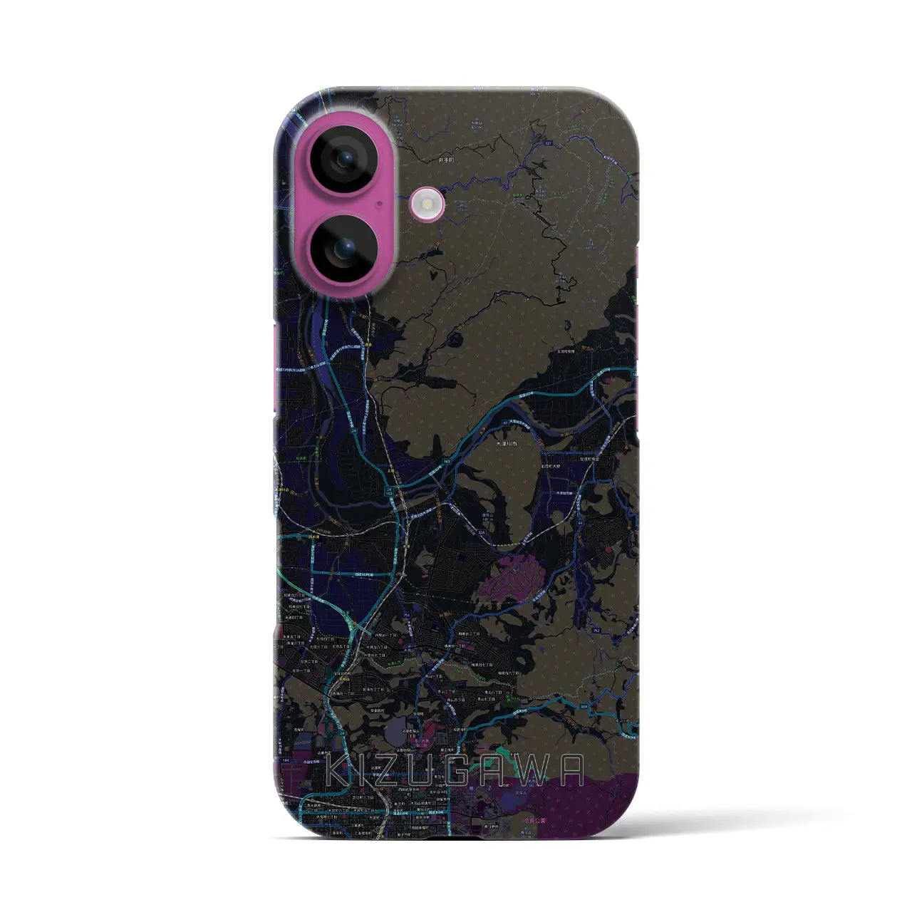 【木津川(京都府)】地図柄iPhoneケース(バックカバータイプ)