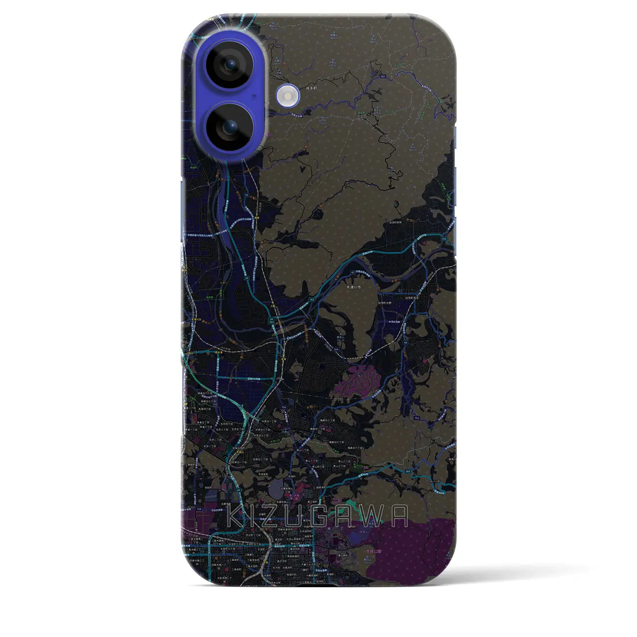 【木津川(京都府)】地図柄iPhoneケース(バックカバータイプ)