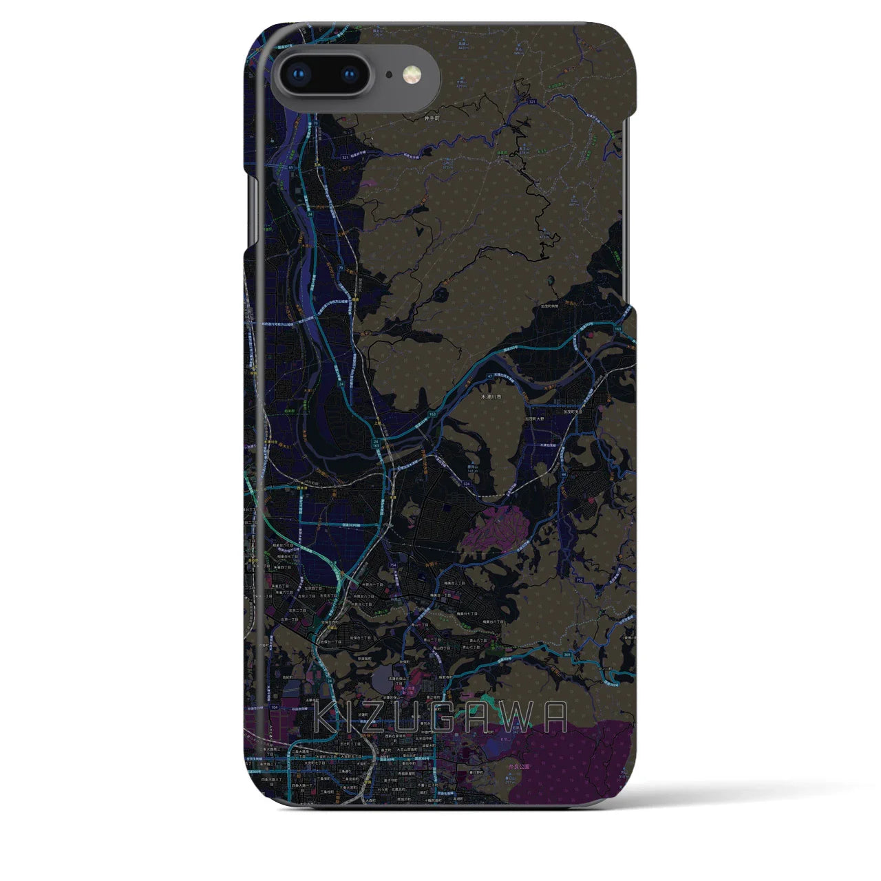 【木津川(京都府)】地図柄iPhoneケース(バックカバータイプ)