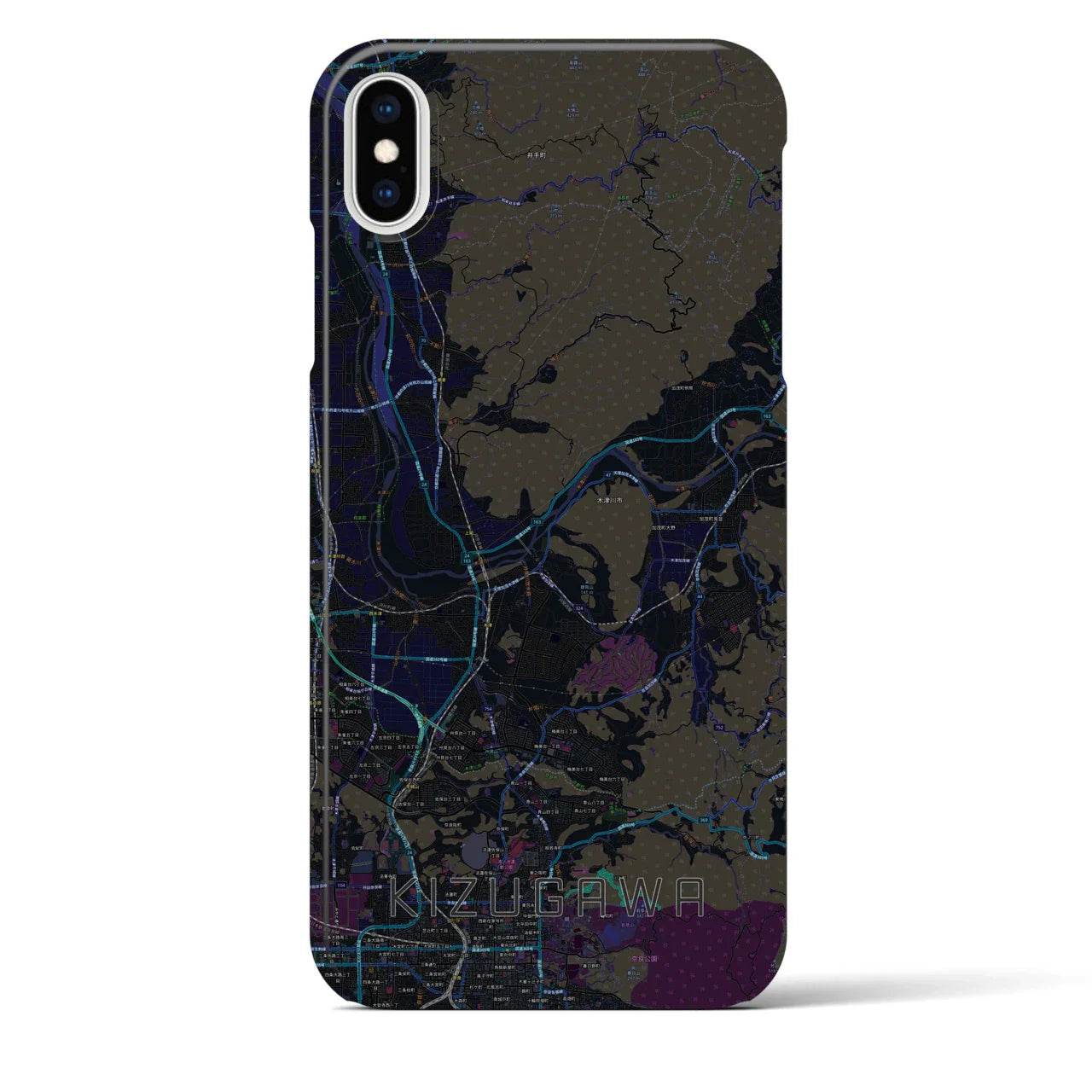 【木津川(京都府)】地図柄iPhoneケース(バックカバータイプ)