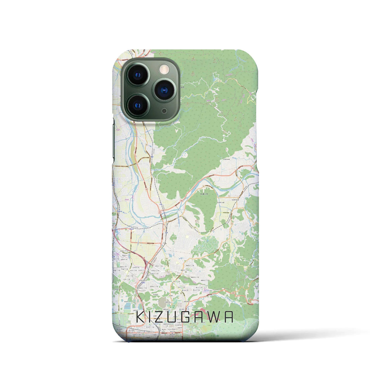 【木津川(京都府)】地図柄iPhoneケース(バックカバータイプ)