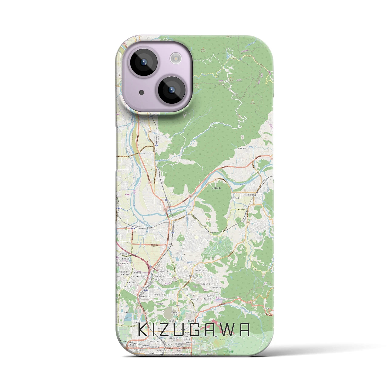 【木津川(京都府)】地図柄iPhoneケース(バックカバータイプ)