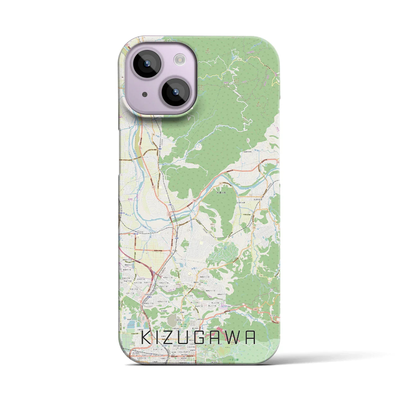 【木津川(京都府)】地図柄iPhoneケース(バックカバータイプ)