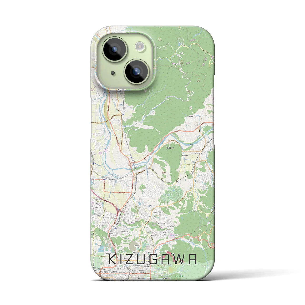【木津川(京都府)】地図柄iPhoneケース(バックカバータイプ)