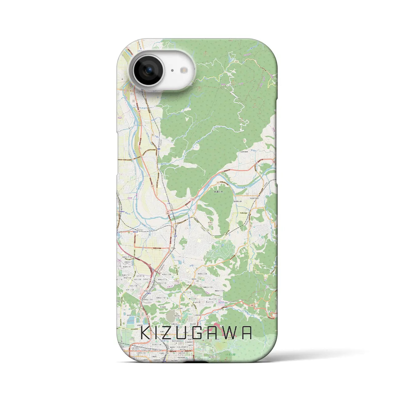 【木津川(京都府)】地図柄iPhoneケース(バックカバータイプ)