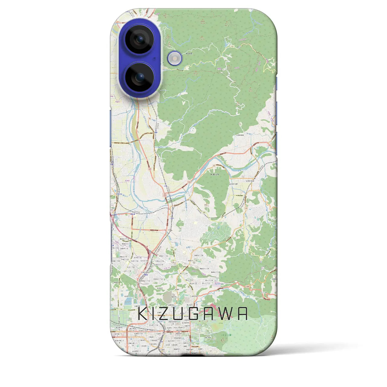 【木津川(京都府)】地図柄iPhoneケース(バックカバータイプ)