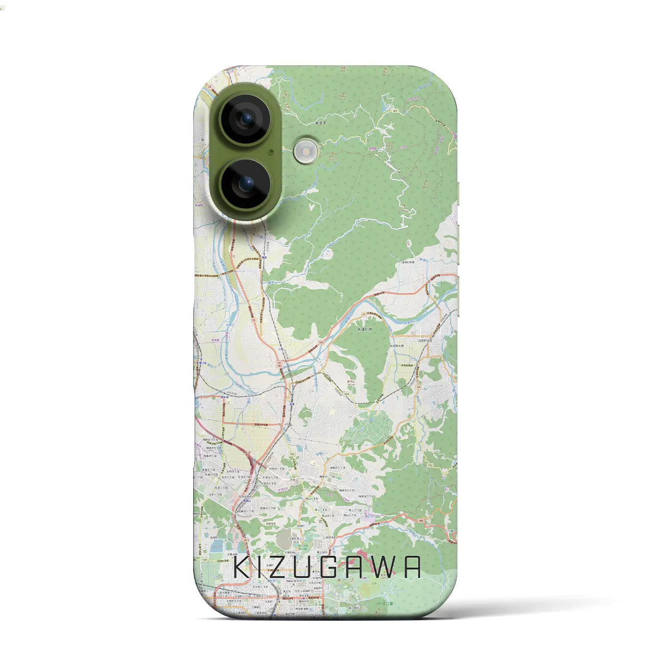 【木津川(京都府)】地図柄iPhoneケース(バックカバータイプ)