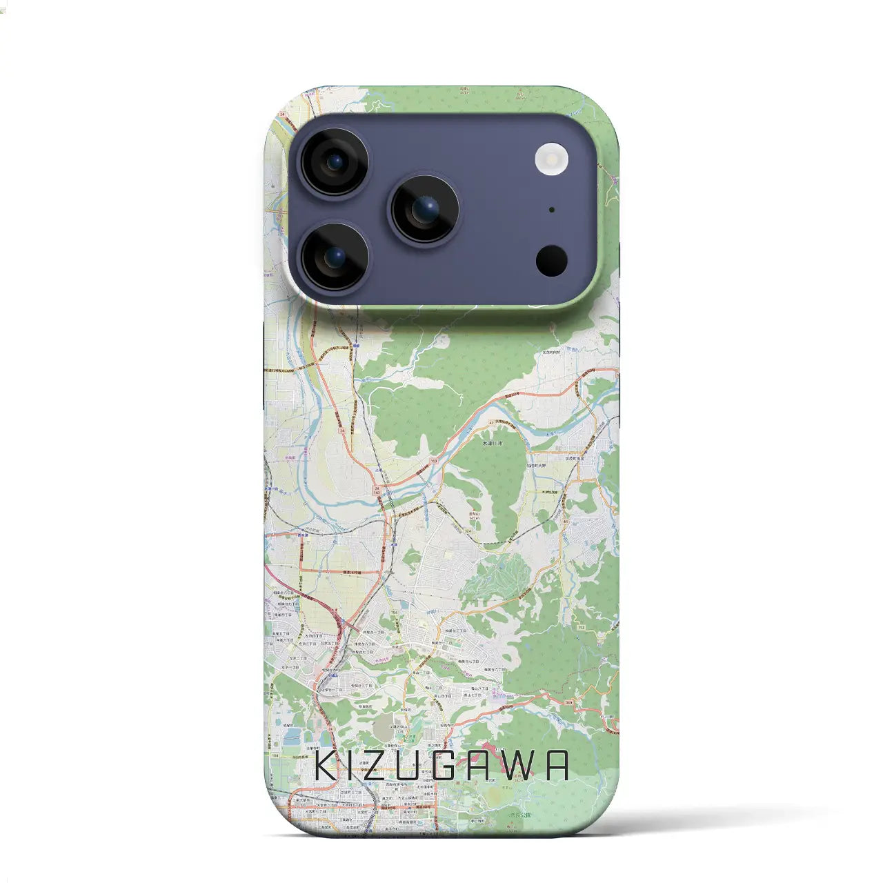 【木津川(京都府)】地図柄iPhoneケース(バックカバータイプ)