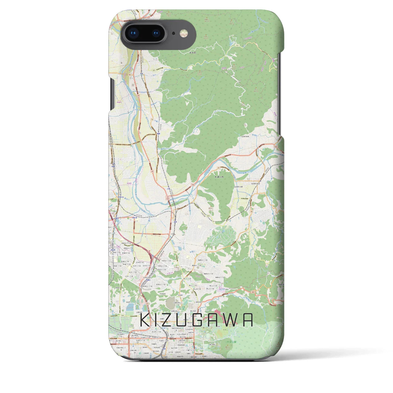 【木津川(京都府)】地図柄iPhoneケース(バックカバータイプ)