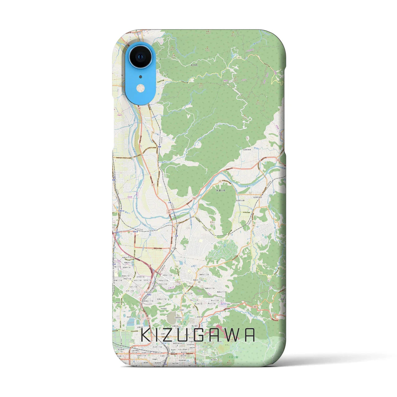 【木津川(京都府)】地図柄iPhoneケース(バックカバータイプ)