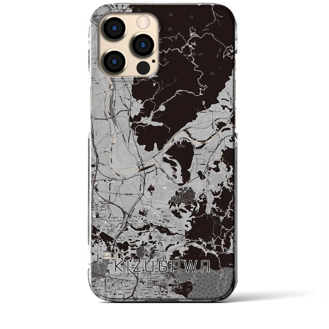 【木津川(京都府)】地図柄iPhoneケース(クリアタイプ)