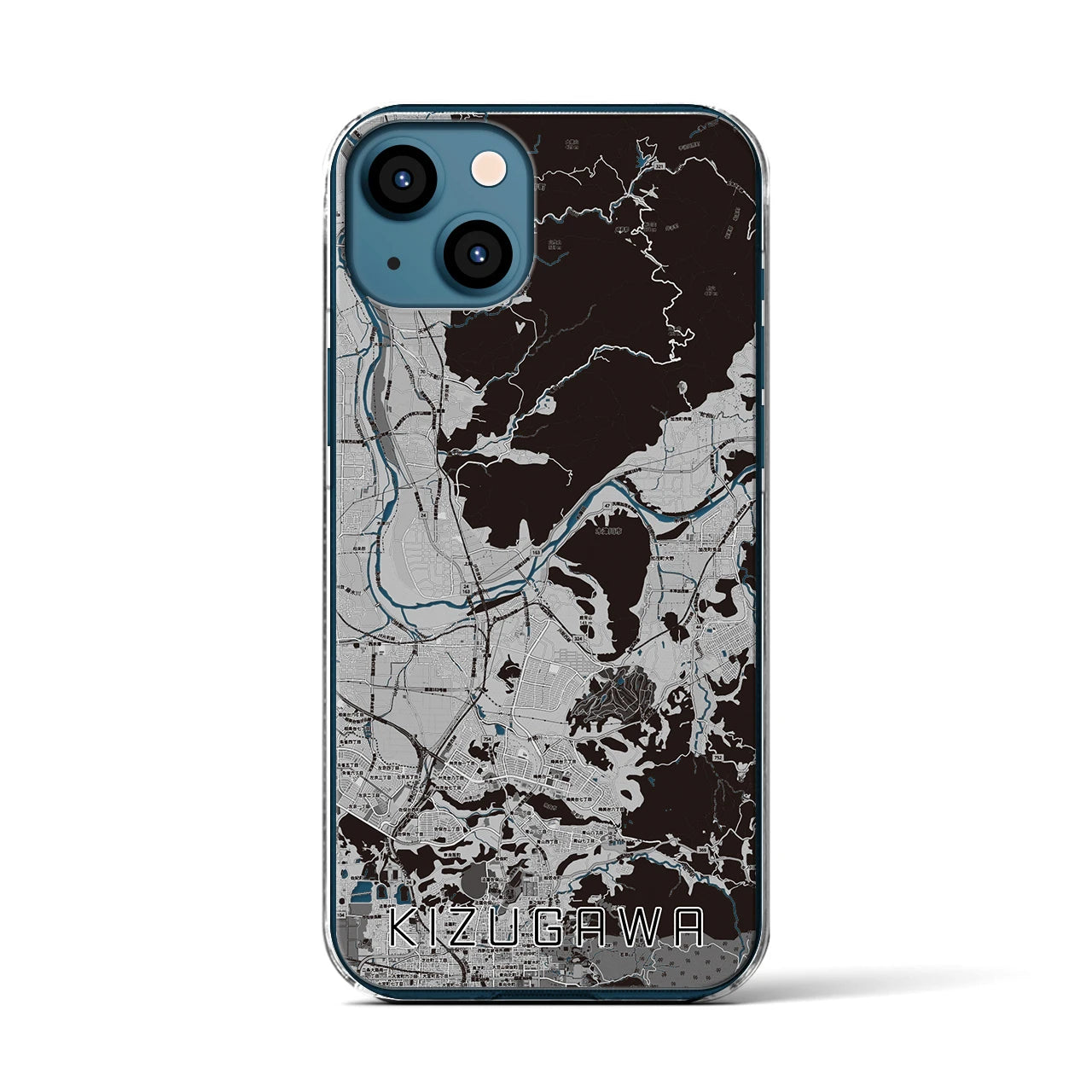 【木津川(京都府)】地図柄iPhoneケース(クリアタイプ)