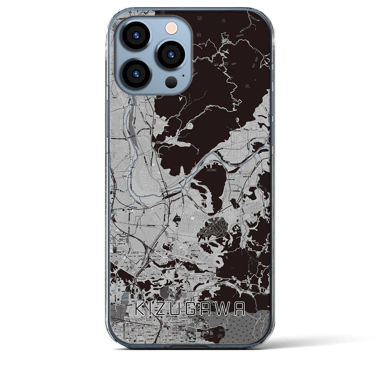 【木津川(京都府)】地図柄iPhoneケース(クリアタイプ)