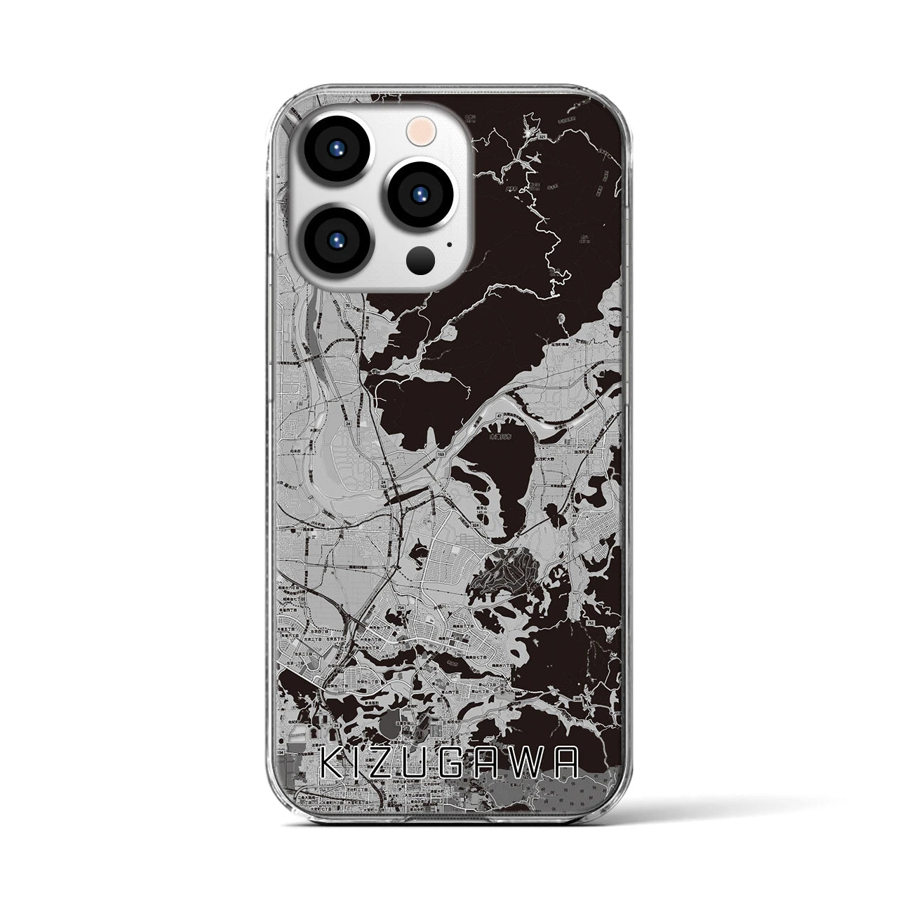 【木津川(京都府)】地図柄iPhoneケース(クリアタイプ)