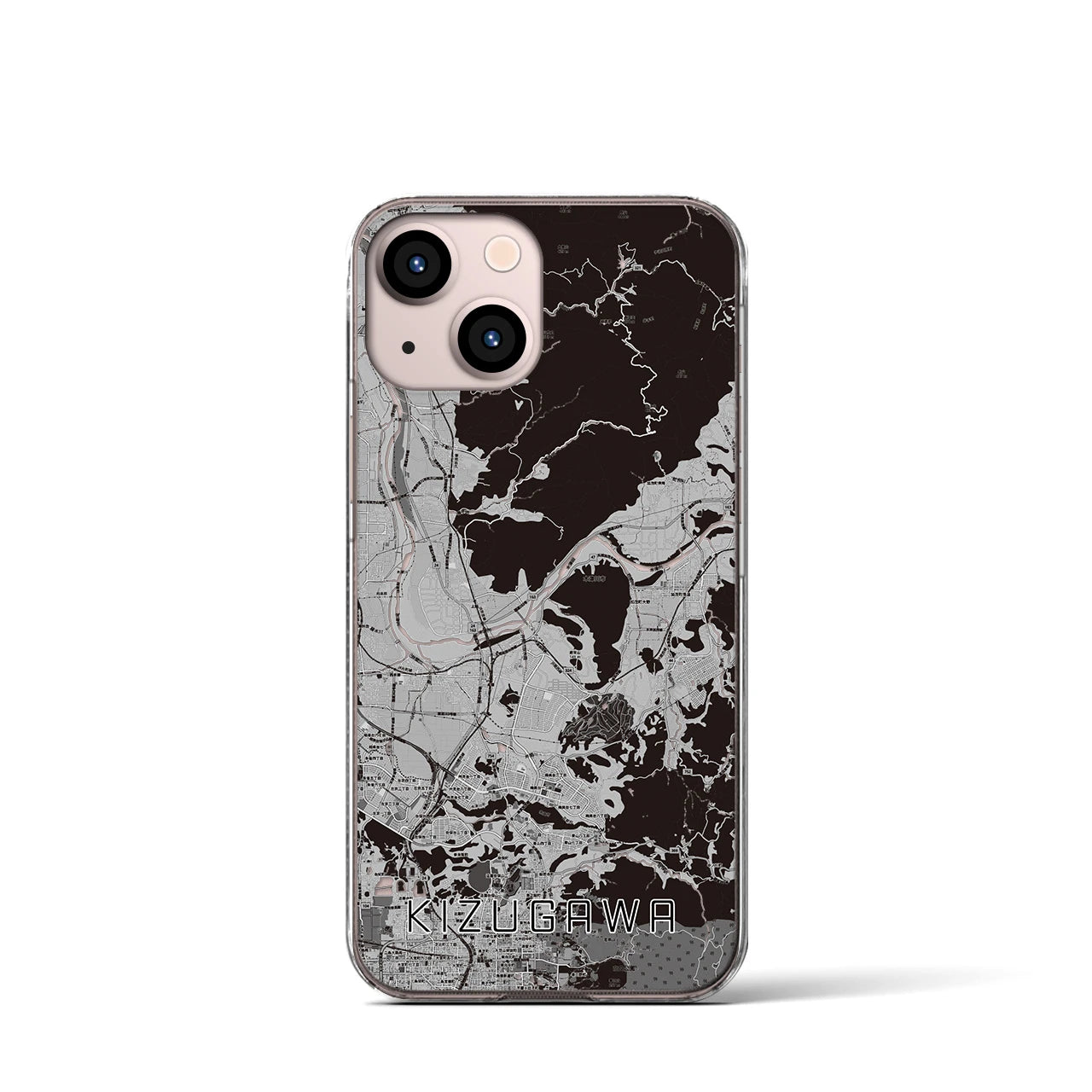 【木津川(京都府)】地図柄iPhoneケース(クリアタイプ)