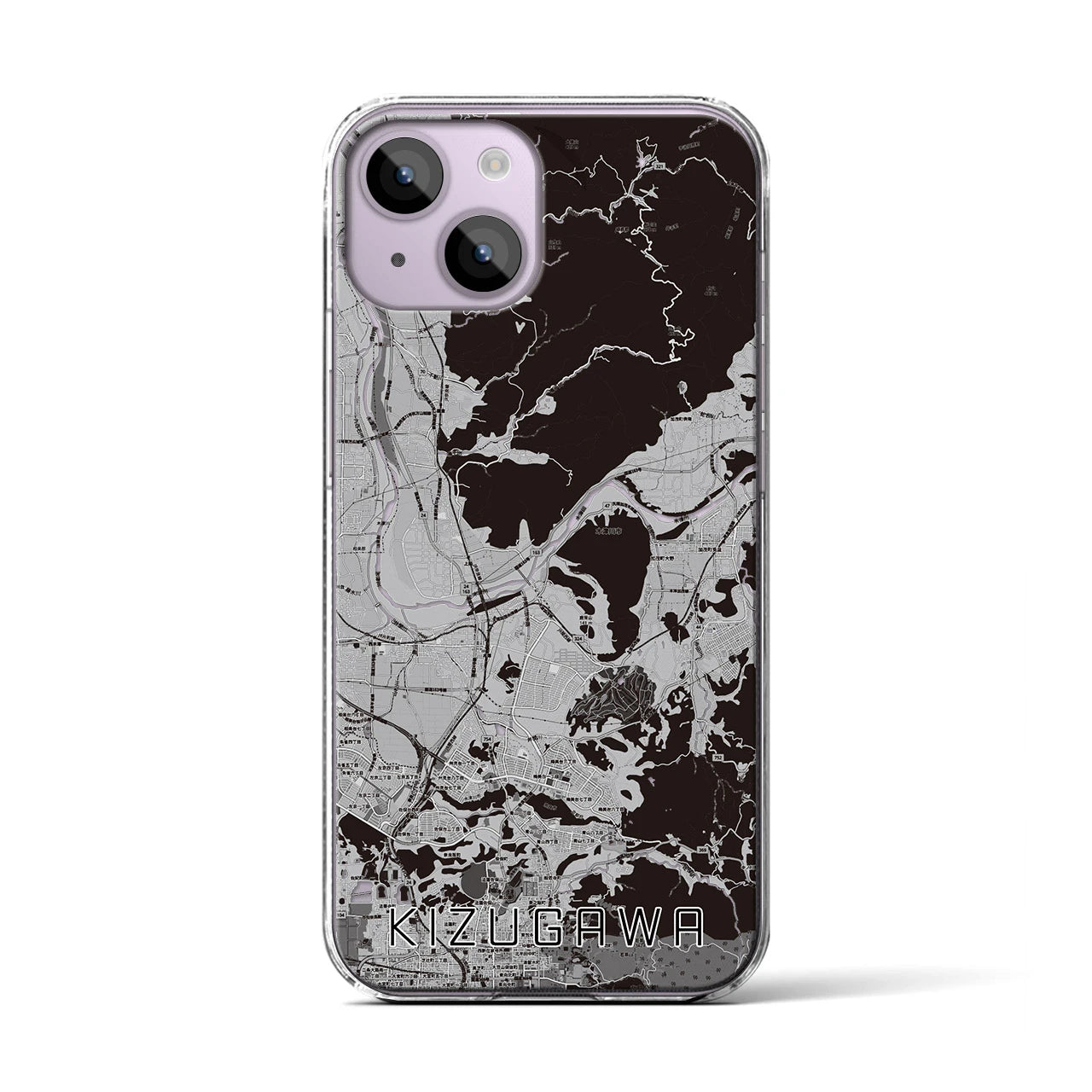 【木津川(京都府)】地図柄iPhoneケース(クリアタイプ)