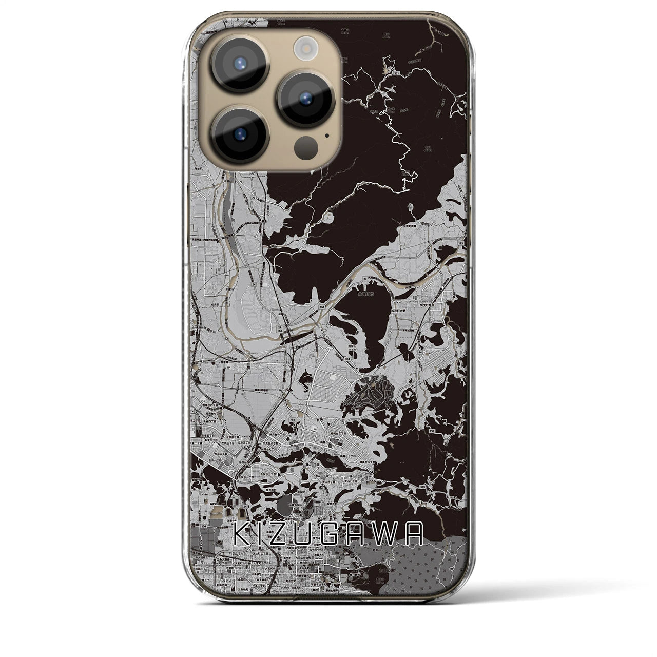 【木津川(京都府)】地図柄iPhoneケース(クリアタイプ)