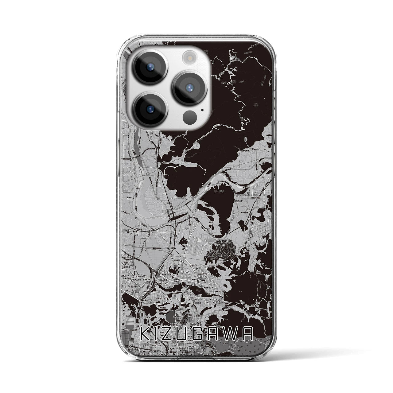 【木津川(京都府)】地図柄iPhoneケース(クリアタイプ)