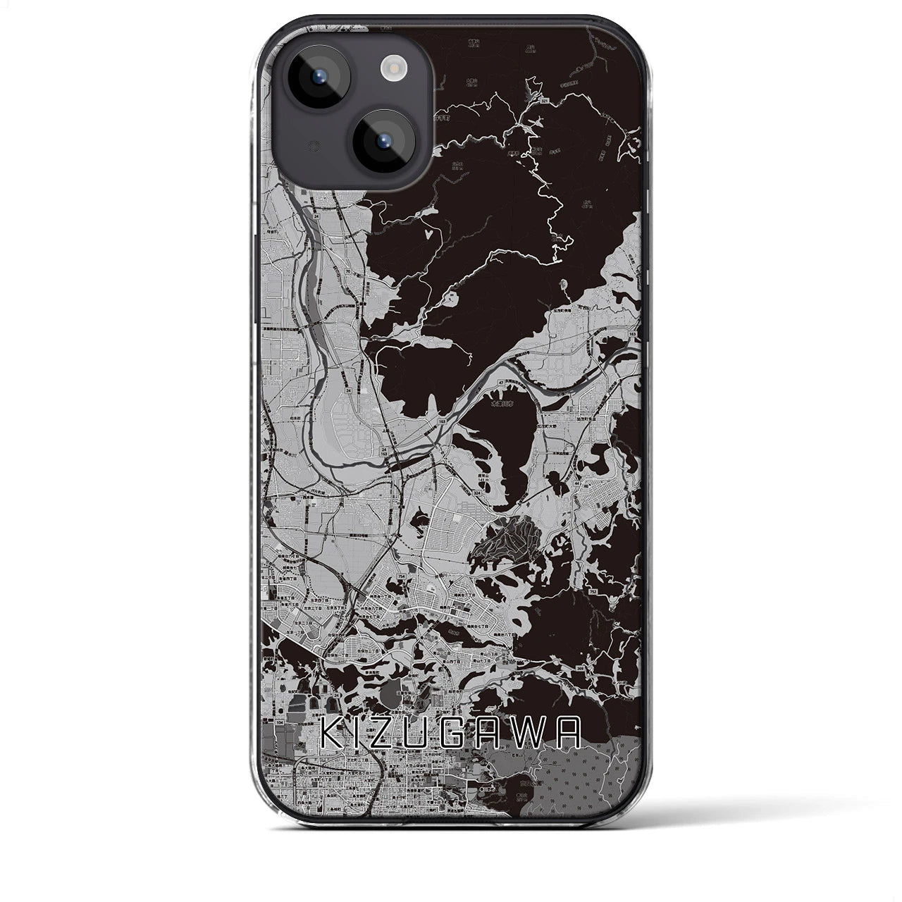 【木津川(京都府)】地図柄iPhoneケース(クリアタイプ)